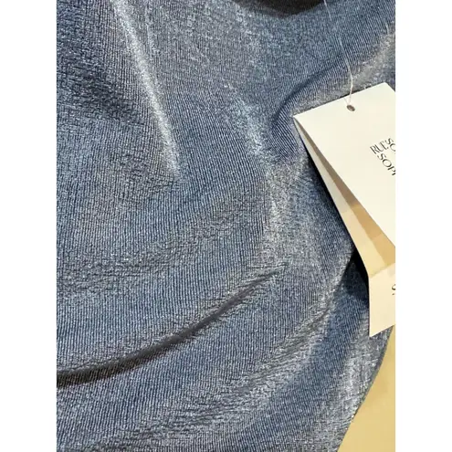 Sophie Rue M Slinky Front Tie Blouse Blue Dust Size Xl Peasant Cropped Puff