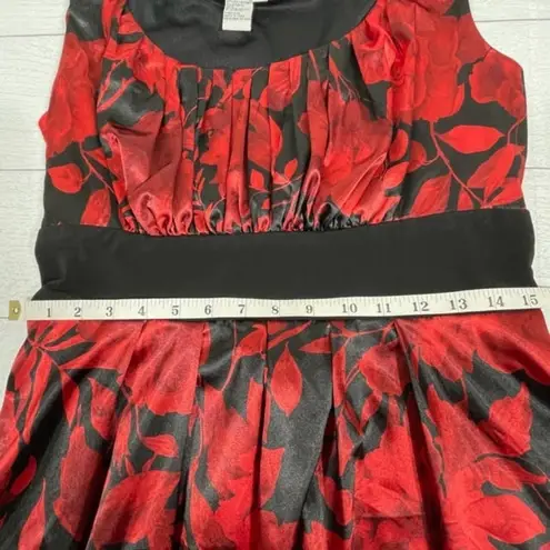 Sheri Martin Two Piece Top and Pant Red Black Floral Set Size 14