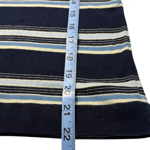 Vintage LRL Lauren Jeans Co Ralph Lauren Striped Lace Up 3/4 Sleeve Top Women S Blue