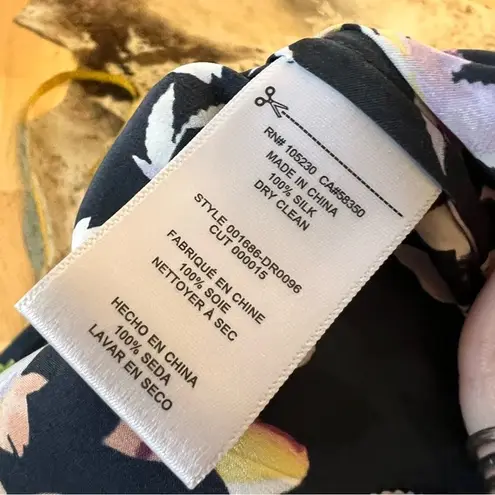 Equipment Femme Tira Sleeveless Floral Print Silk Dress Asymmetrical Hem Size S