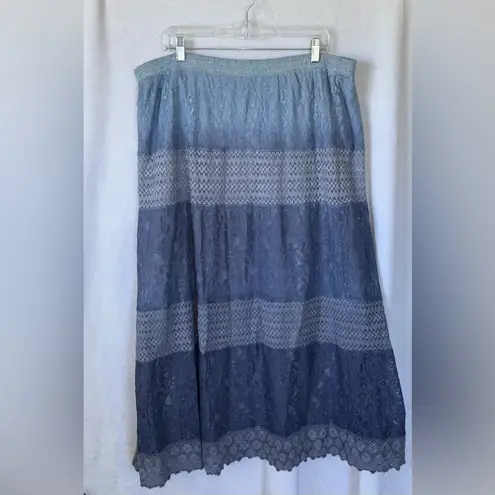 Est 1946 size large blue ombré lace maxi skirt