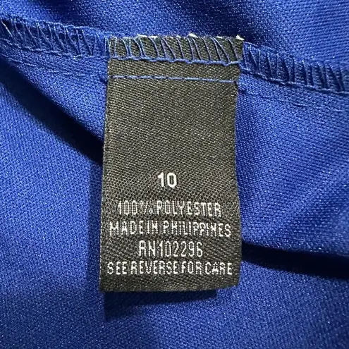 Dressbarn Collection Dress Women's 10 Blue Chiffon Midi A