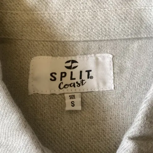 Split Coast Flannel Comfy Shacket Gray