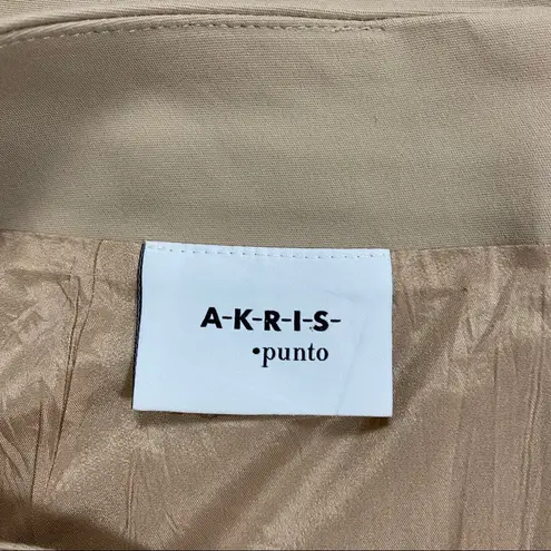 Akris Punto beige yellow stripe pencil skirt