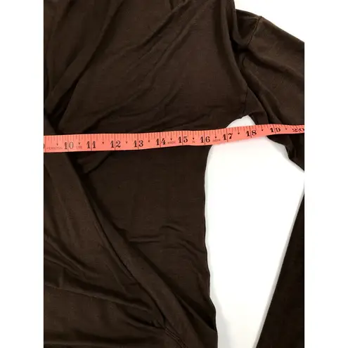 Hugo Boss Shawl V- Neck Top Women L Chocolate Retro Business Party Timeless Boho