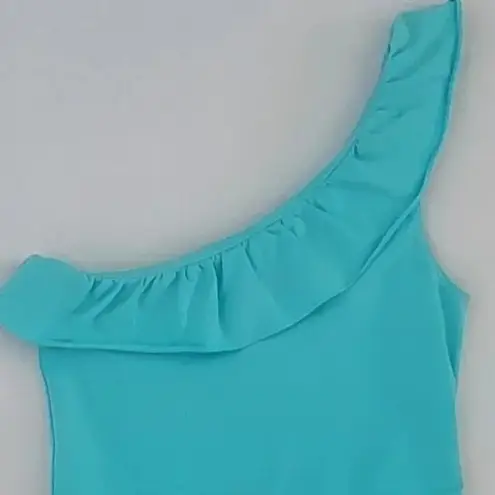 Lilly Pulitzer Dionne Make a Splash Sand Bar Blue One Shoulder Ruffle Dress Size XS