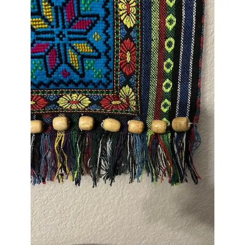 Handmade Boho Jerusalem Embroidered Crossbody Bag Fringe Beads Souvenir Cultural