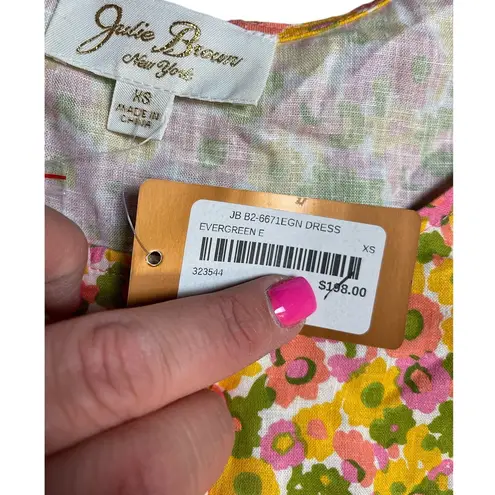 Julie Brown New York Oversized Linen Scoop Neck Button Down Sundress Size XS