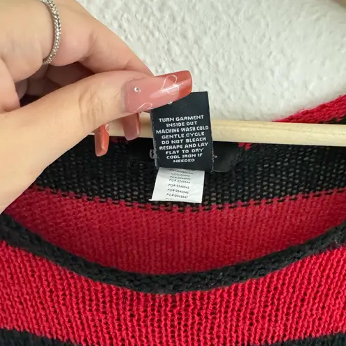 Social Collision Red Black Striped Distressed Knit Freddy Krueger Sweater Dress
