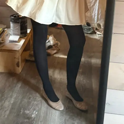 Unknown Suede Metallic Floral Ballet Flat in Brown Silver Size 7 or 37