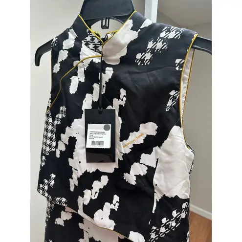 NEW NWT Shanghai Tang Two Levels Construction Qipao Size 38 Black