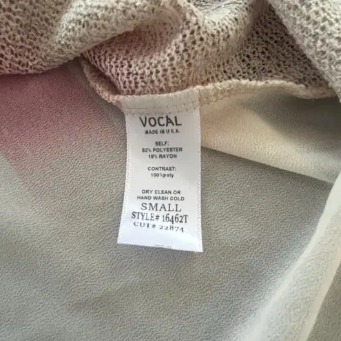 Vocal Apparel American Flag Red White Blue Stars Stripes Taupe Tank Top Womens S