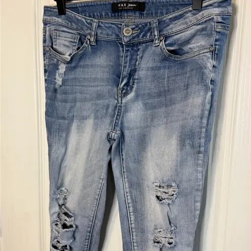 Wax Jean Women's Light Blue Ripped Skinny Jeans