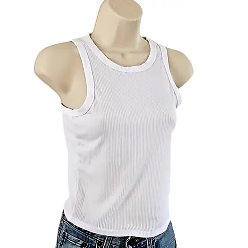 Olivia Rae White Ribbed Crew Neck Tank Top Women’s Size Small NWOT Fitted