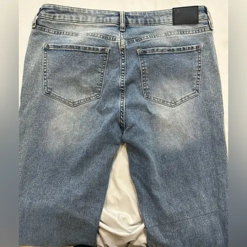 Austin Landing Gothic Crosses Flare Leg Blue Jeans Size undefined