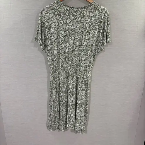 Boden Flutter Sleeve Jersey Dress In Pea Oriental Paradise Size 8P Green