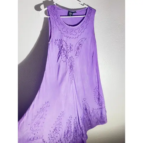 Seven Islands Purple Sleeveless Embroidered Rayon Dress S/M – Size M