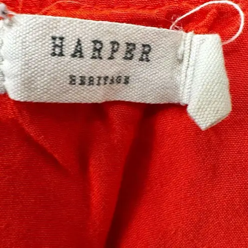 Harper burnt orange floral short sleeved V neck crop top