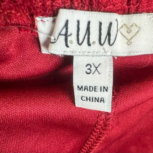 AUW Red lace dress with bow and open back size 3X NWT thumbnail 5