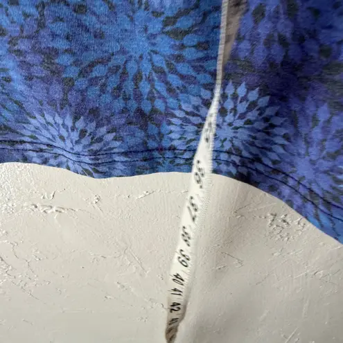 Kuhl Blue Geometric Print Cowl Neck Dress L Organic Cotton Stretch Casual