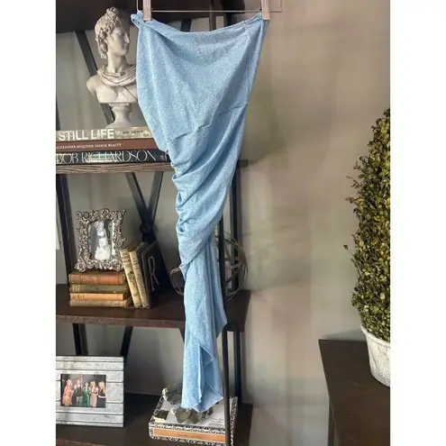 Baobab Mia Pareo Cover Up Skirt Metallic Blue Cielo Womens Size Large