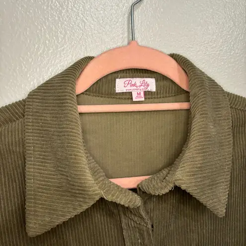 Pink Lily “Among Your Thoughts” Olive Shacket