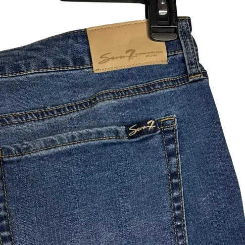 Seven7 SZ 16 Weekend Jean Shorts Stretch Frayed Hems Hi-Rise Whiskered Zip-Fly