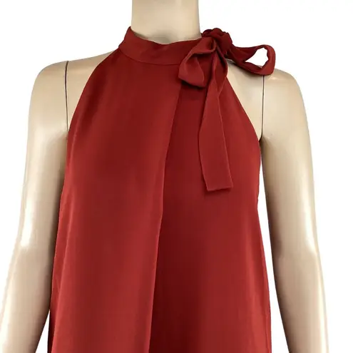 Theory  Espere Dress Size 2 NWT Admiral Tie Neck A-Line Red