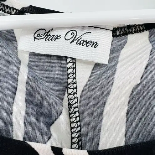 Star Vixen Plus Size 2X Womens Blouse Animal Zebra Print Casual