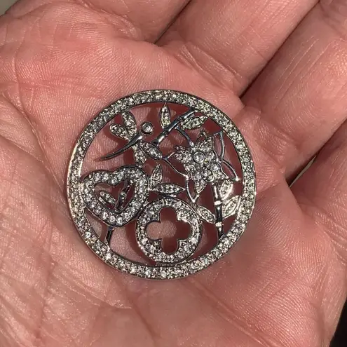 Sterling Silver Women's Heart Butterfly Firefly Pendant, Sparkly CZ Accents