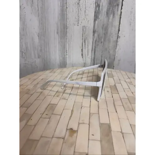 White Oversized Square Sunglasses Retro Shield Frame