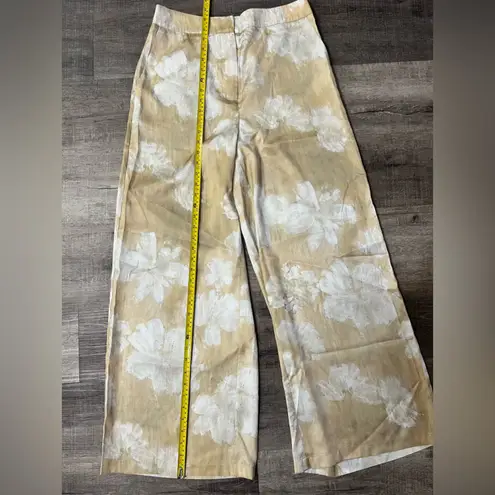 COMMENSE Romance Floral Printed Straight Pants White Size L