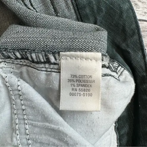 Christopher & Banks Women's Dark Green Denim Straight Leg Jeans 14 Textured Zip