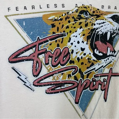 Tres Bien Free Spirit Fearless and Brave Leopard Graphic Tshirt