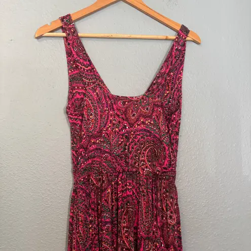 Boden Pink Paisley Print Sleeveless V