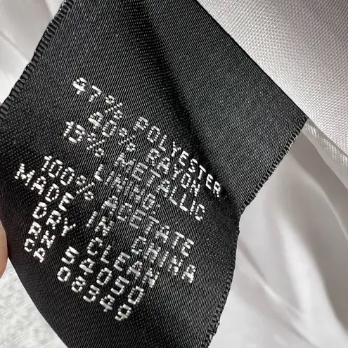 Albert Nipon Jacket Silver Grey Metallic 3 Button Special Occasion Sz 4 New Gray