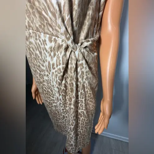 J. McLaughlin Chic Cream and Tan Leopard Print Mini Dress