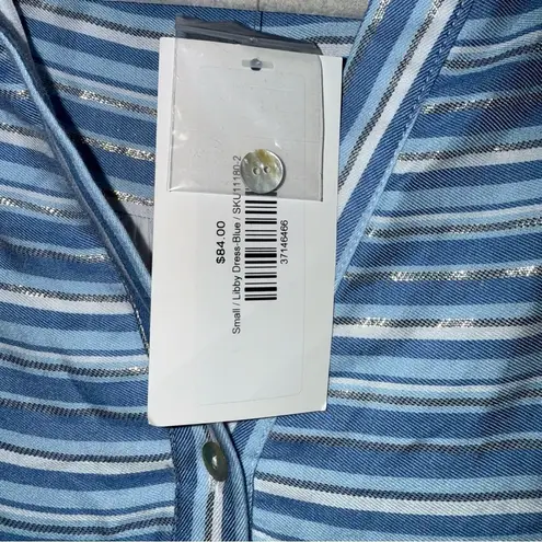 NEW Avara Libby Dress Coastal Cowgirl Stripe Tiered Mini Boho Beach Resortwear S Blue