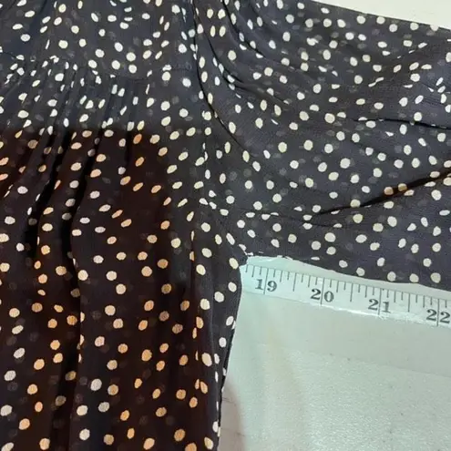 Part Two Women's Long Sleeve Dotted Tunic Blouse Black White Size 36