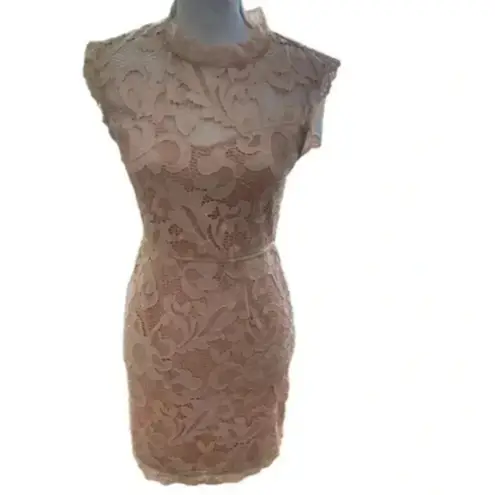 Sans Souci Lace Short sleeve beige Dress Coquette Girl Wedding Guest