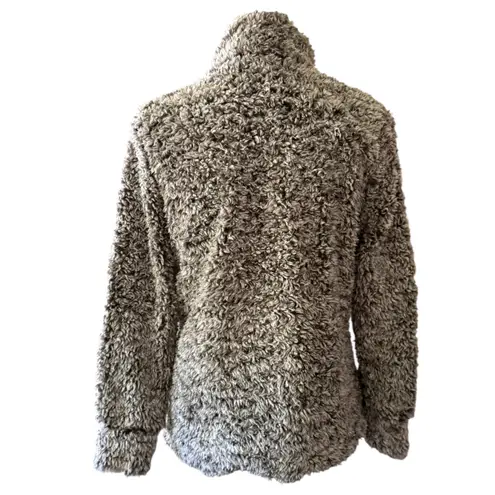 Weatherproof Vintage Gray Black Sherpa Mock Neck Pullover Size Medium