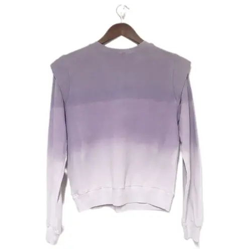 New MONROW Purple Ombre Tie Dye Sweatshirt Pullover Cotton Ruffle Size Large New Purple