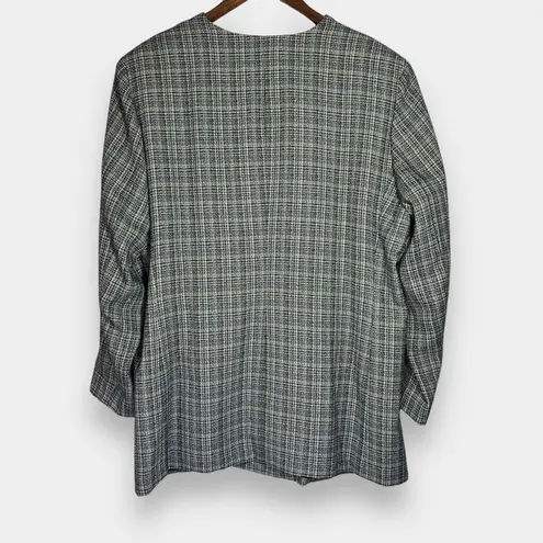 Vintage 18W J.G. HOOK 2 Piece Suit 80's | Jacket & Pleated Skirt Plaid Tweed Black