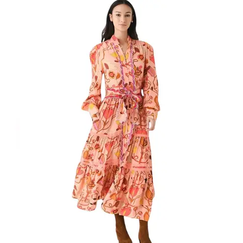 Celia B Orchid Midi Dress In Peach Size S