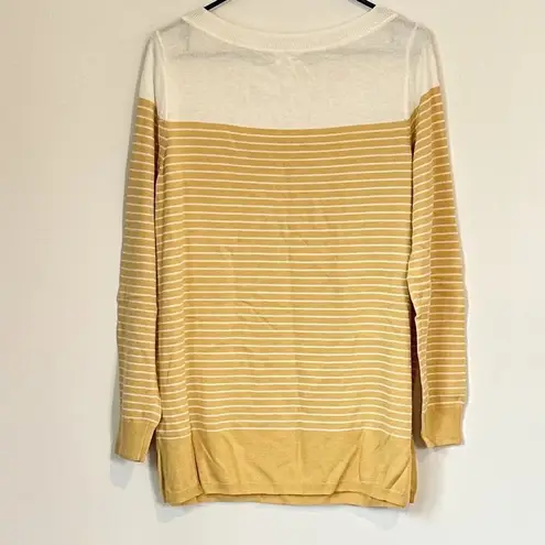 Caslon NWT Colorblock Striped Sweater in Yellow Placed Stripe - M