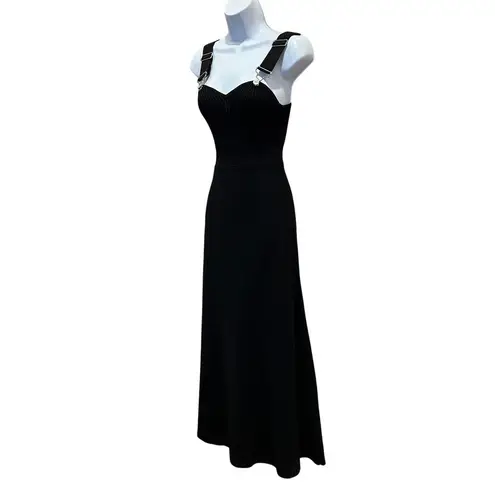 Moschino Jeans Black Knit Midi Dress XS Fit Flare Edgy Going Out Designer $540