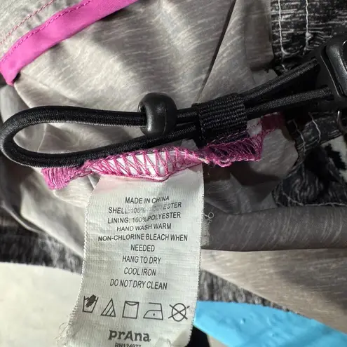 prAna Medium Callista Womens Windbreaker Jacket Full-Zip Hooded Pockets Cinch