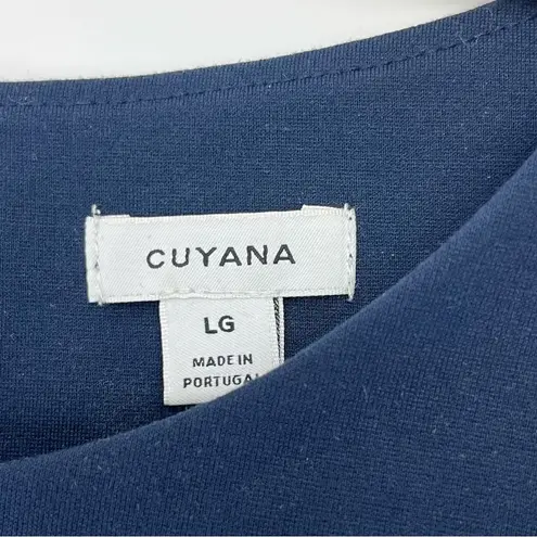 Cuyana Navy Blue Shift Cap Sleeve Career Dress Knee Length Womens Size Large