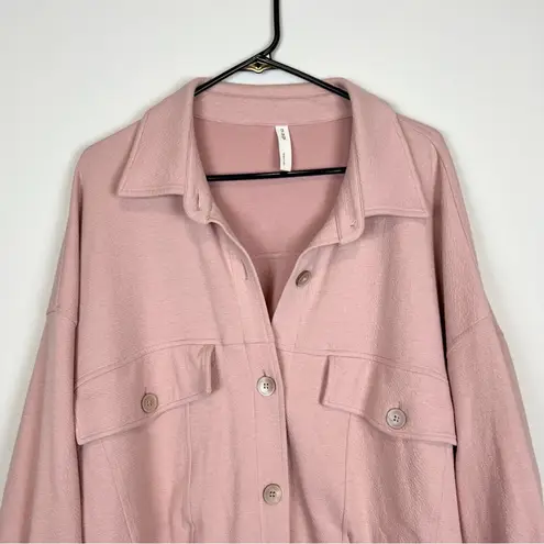 NAP Loungewear Pink Oversized Casual Shirt Jacket Shacket Size Medium