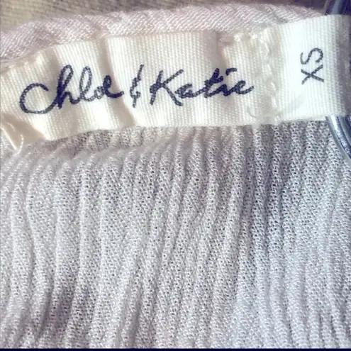 Chloe & Katie Crinkle Embroidered Halter Tank | Size XS | White